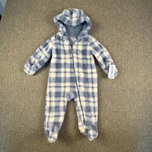 Carters (9M) Infant Baby Cozy One Piece Fleece Outerwear Bodysuit with Hood NWT - Picture 1 of 8