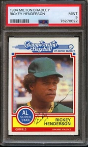 RICKEY HENDERSON 1984 MILTON BRADLEY (TOPPS) PSA 9 MINT HOF GRADED ODDBALL! - Picture 1 of 4
