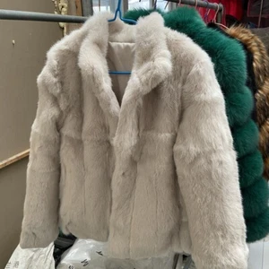 Cappotto vera pelliccia di coniglio donna invernale outwear giacche calde spesso donna natura moda - Foto 1 di 27