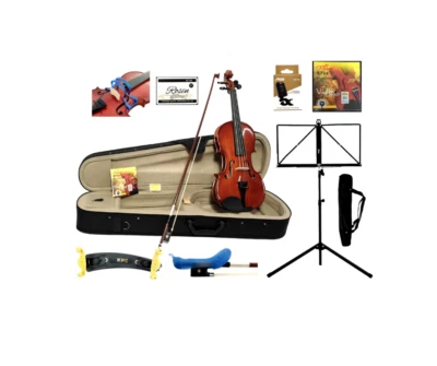 Caraya Full Size 1/4 Violin Set+Collimator, Foam Case, Bow, Rosin, Spare Strings - Image 1 of 4