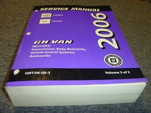 2006 GMC Savana Van TRANSMISSION BODY RESTRAINTS Service Repair Manual xz - Bild 1 von 1