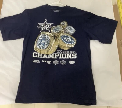 2010 Vintage Dallas Cowboys Super Bowl Rings NWOT T-Shirt 50 anniversary M - Image 1 of 4