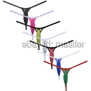 Borsa Uomo Ghiaccio Seta A Righe Perizoma Mini Intimo Uomo Stretch Bikini Corda a G - Foto 1 di 14