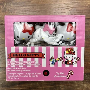 New Gemmy Retro Hello Kitty Christmas Blinking Lights Plastic Blowmold Like - Picture 1 of 8