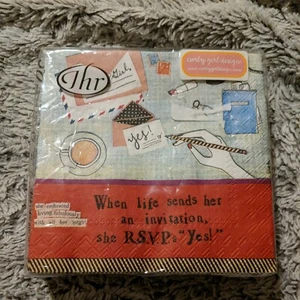 1 pack Servietten R.S.V.P Guest Party Napkins 20 count 10 x 10" (paper) - Imagen 1 de 2