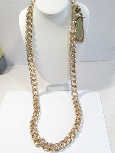 Collana Michael Kors lunga vintage maglia tono oro pesante con cartellino da appendere elegante