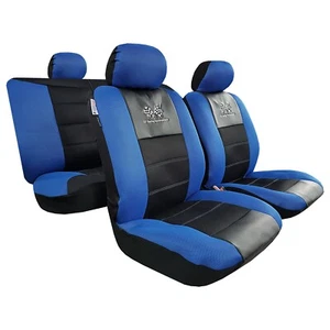 Mesh Seat Covers Blue Black Racing Universal Fit For Cars Trucks SUVs Front Rear - Picture 1 of 1