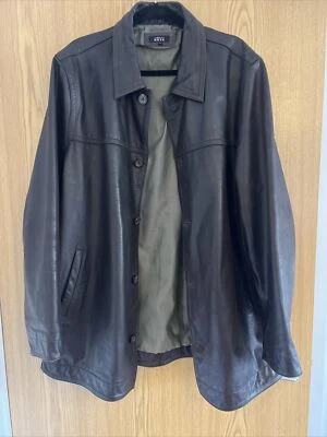 (XL) Debenhams Real Leather Men’s Jacket Thomas Nash Buttons - Image 1 of 4
