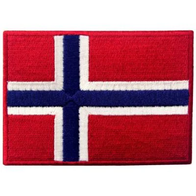 Embroidered patches Iron Sew On patch Norway Flag Norwegian Appliques 3.5 X 2.5 - Image 1 of 4