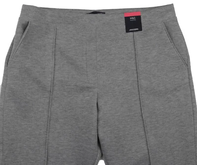 M&S Womens Marks and Spencer Grey Joggers Size 22 Petite Leg 26.5 LABEL FAULT - Image 1 of 4