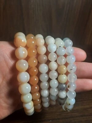 Pulsera de cuentas de cristal de piedra de ágata Foto 1 de 2