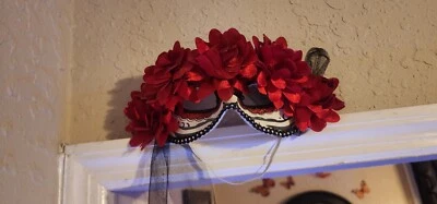 Venetian Mardi Gras Masquerade Full Face Party Mask Day of the Dead - Image 1 of 3