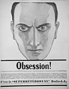 PUBLICITÉ DE PRESSE 1927 OBESSION ! C'EST LE SUPERHÉTÉRODYNE RADIO L.L - Picture 1 of 1