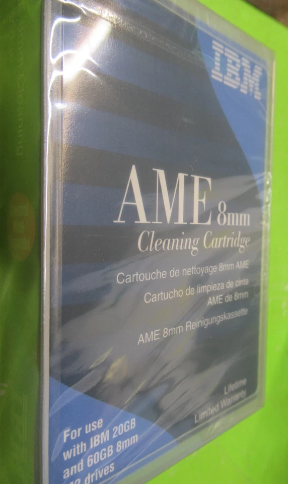 IBM 8MM VIDEO8 HI8 D8 DIGITAL8 DATA8 CABEZAL LIMPIADOR CINTA LIMPIA NUEVO Foto 1 de 2