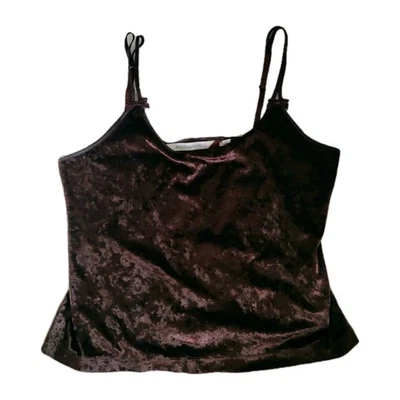Vintage 90s Victoria's Secret Crushed Brown Velvet Fairy Grunge Cami Size L - Image 1 of 4