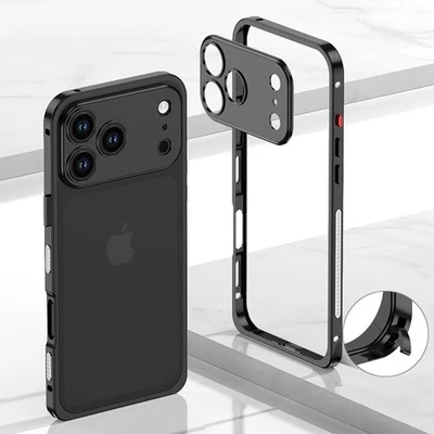 For iPhone 17 Pro Max 17 Air Slim Metal Frame Bumper with Camera Lens Cover - Image 1 of 4