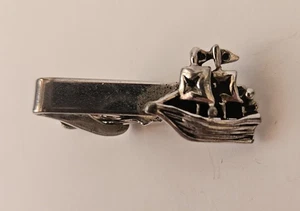 Vintage verziertes Wikingerschiff Segel Segelboot Schiff Boot Detail Krawattennadel Clip - Bild 1 von 2