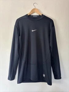 Mens Black Nike Pro Combat Hyperwarm Dri Fit Compression Training Top Size XL - Picture 1 of 7