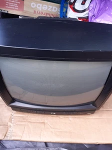 Pye Cube Box Tv Retro Gaming Crt Tele Old Portable Gully Working No Remote Chea - Picture 1 of 8