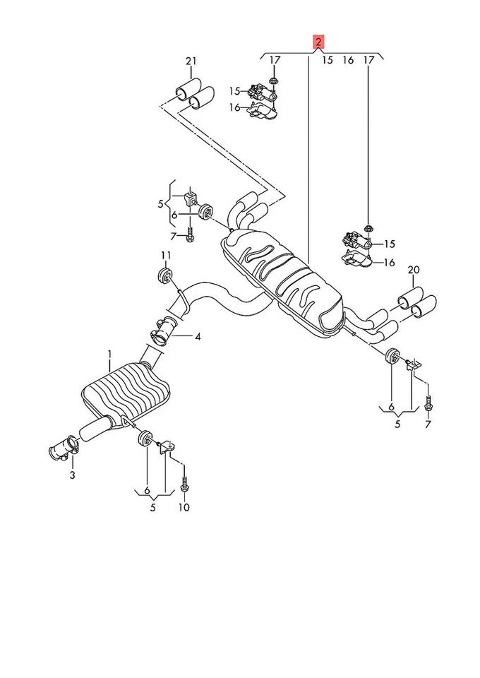 Original AUDI A3 S3 Sportback Lim. quattro. Sportb. Silenciador trasero 8V3253609M Foto 1 de 1