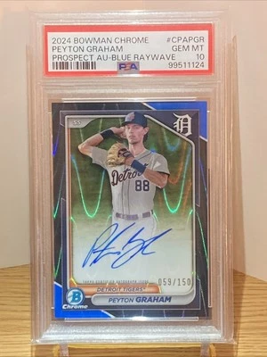 2024 Bowman Chrome #CPA-PGR Peyton Graham Blue Ray Wave Refractor Auto 59/150 - Image 1 of 2