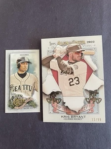 2022 Allen & Ginter KRIS BRYANT "Rip Card" RIPPATO /99 + Ichiro High # Mini #385 - Foto 1 di 3