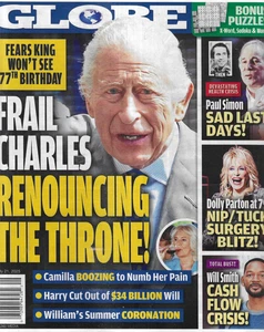 Globe Magazine King Charles Paul Simon Dolly Parton Will Smith Tim McGraw 2025 - Picture 1 of 12