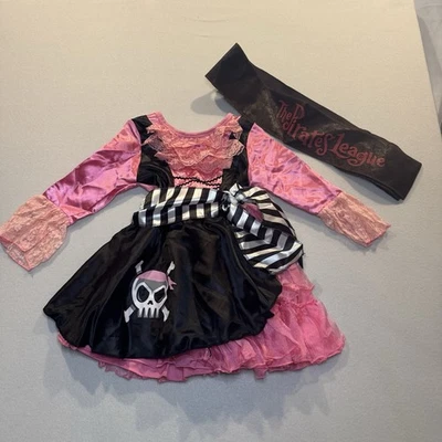 Disney Parks Pink Black Pirate Costume DRESS Child size S With PIRATE HAT! - Image 1 of 4
