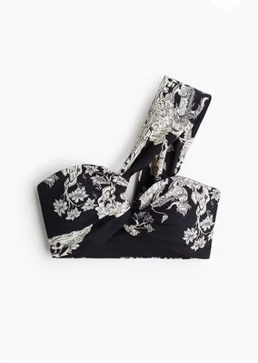 NUEVO CON ETIQUETAS H&M THE WHITE LOTUS Un Hombro Floral Bikini Traje de Baño Top Talla XXL Foto 1 de 4