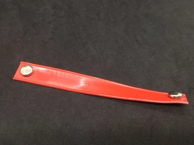 Barbie Ponytail Red Vinyl Case Strap Silver Unpainted Snaps Doll Wardrobe 1960s - Image 1 of 3