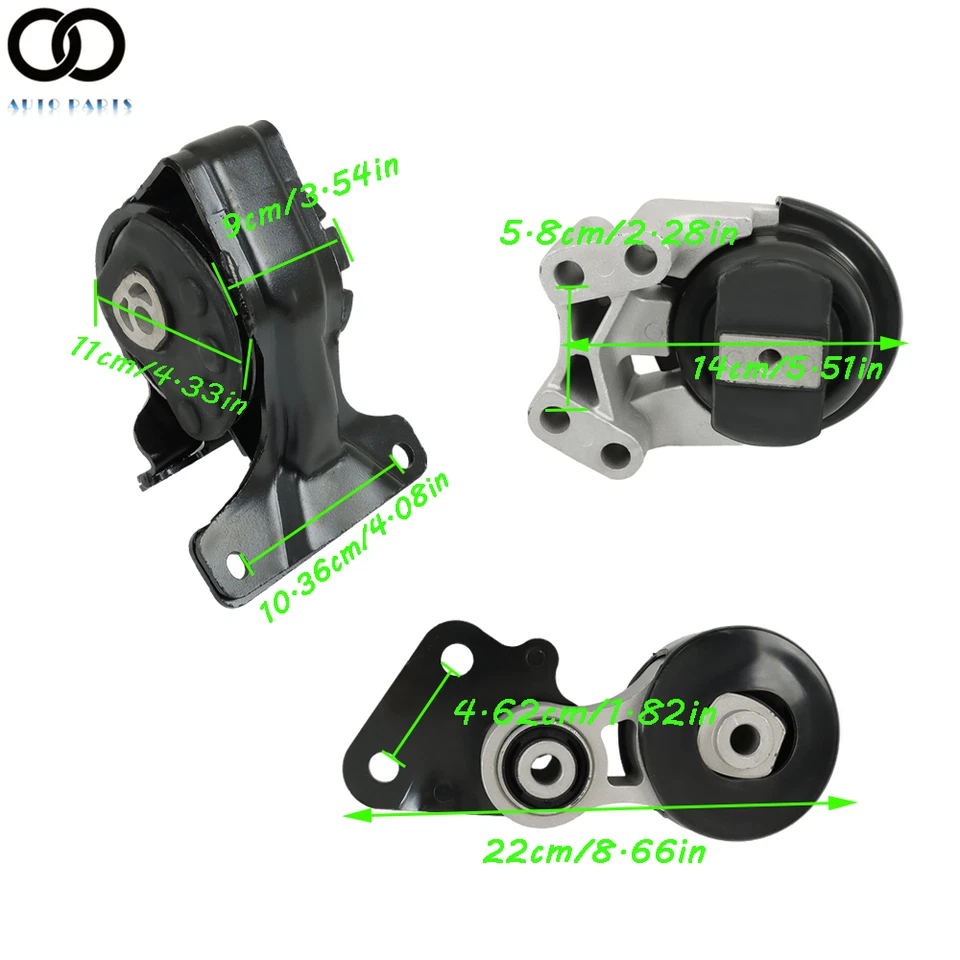 Juego de 3 juegos de montaje de motor y transmisión para 07-14 Ford Edge 07-10 Lincoln MKX 3,5 L 3,7 L Foto 1 de 4