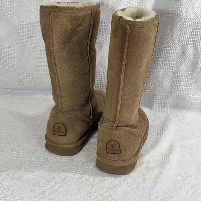 Bearpaw Elle высокие замшевые желтовато-коричневые сапоги из овчины и шерсти внутри размер 10 женские - Изображение 1 из 4