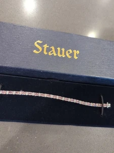 Stauer DiamondAura Pretty In Pink Tennis Bracelet In Gift Box NEW M44 - Picture 1 of 8