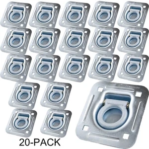 D-Ring Recessed Tiedowns 6,000 lb. Capacity Square Holes - 20 Pack - Picture 1 of 6