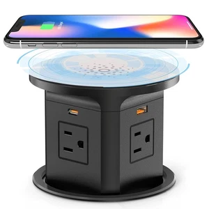 Pop Up Steckdose für Arbeitsplatte Küche, 65W USB C Wireless Arbeitsplatte Elektro... - Bild 1 von 7