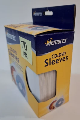 Memorex Blanco CD DVD 70 PK Funda de Papel con Ventana/Solapa NUEVO Foto 1 de 3