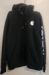 Schwarzer Carhartt Pullover Hoodie Relaxed Fit Gr. Large Arm Logo Spellout - Bild 1 von 6