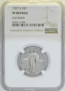 1927 S SLQ Standing Liberty Quarter NGC VF30 VF35 Details [cleaned] [G] - Picture 1 of 12