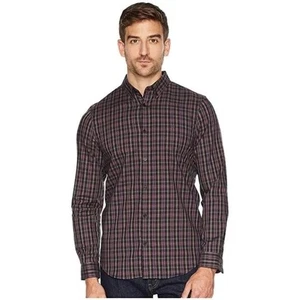 Calvin Klein kariertes Langarm Button Down Hemd neu mit Etikett * Cabernet L - Bild 1 von 13