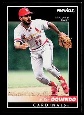 1992 Pinnacle #239 Jose Oquendo St. Louis Cardinals - Image 1 of 2