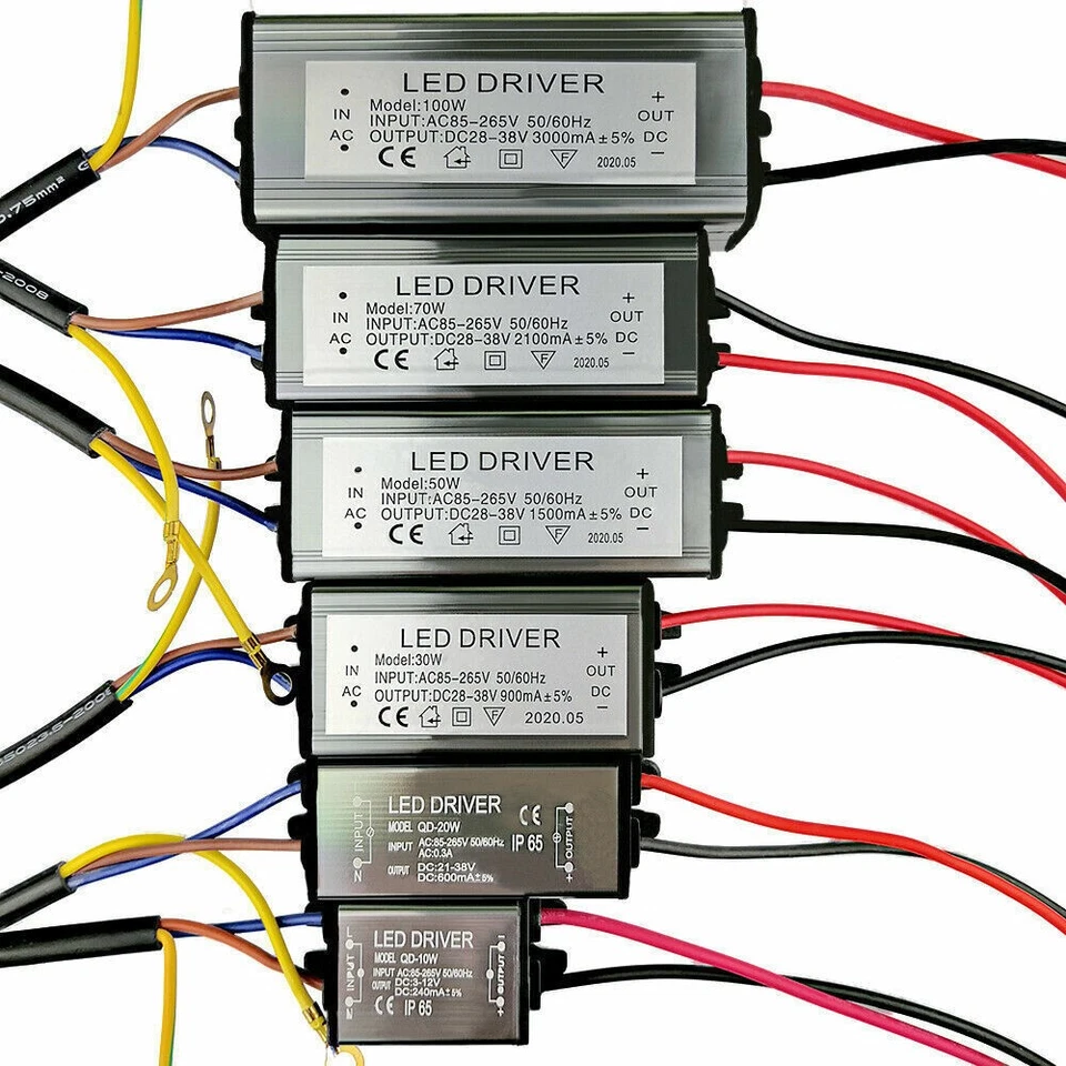 100W 50W 30W 20W 10W IP65 LED Driver Power Supply Transformer Constant Current - Image 1 of 4