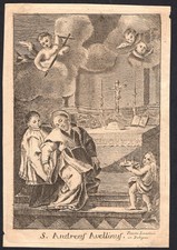 santino antico grabado de San Andres Avelino image pieuse holy card estampa