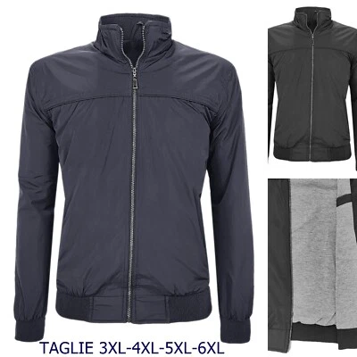 Giubbotto Uomo Primavera Taglie Forti Giacca a vento Giubbino Bomber 3xl 4xl 5xl - Imagen 1 de 4