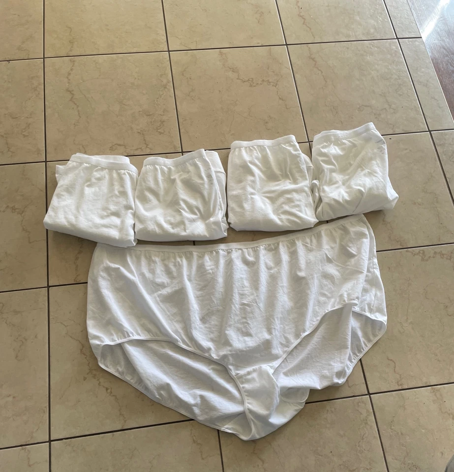 NWOT Comfort Choice White Panties 100% Cotton Set Of 5 Plus Size 15 6X - Image 1 of 1