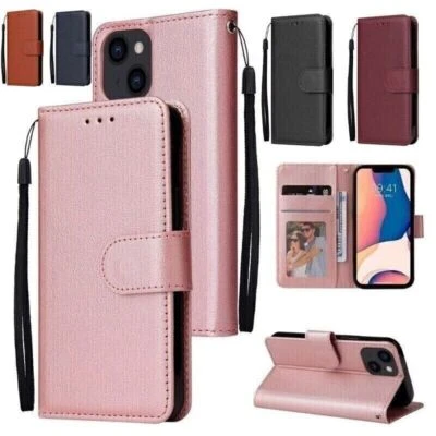 Luxury PU Leather Wallet Phone Case For iPhone 16 15 14 13 12 11 Pro Max SE XR - Image 1 of 4