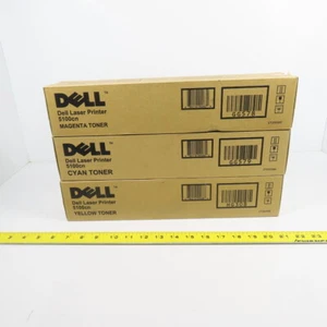 Dell 5100cn Laser Printer Toner Cartridges Cyan / Magenta / Yellow Lot Of 3 - Picture 1 of 9