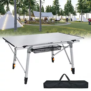 Campingtisch Falttisch Rolltisch Höhenverstellbar Klapptisch Gartentisch 90x52cm - Bild 1 von 12