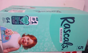 Rascals Premium Baby Windeln Cocomelon Größe 5 28-39lbs 64 Stück Einweg - Bild 1 von 1