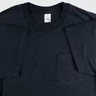 vintage 90s BLANK BLACK FRUIT OF THE LOOM POCKET T-Shirt XL soft thin 80s