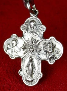 Chaplain's Vintage Sterling WWII GI’s St. Christopher Catholic Miraculous Medal - Picture 1 of 11
